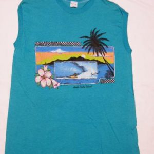 NOS Vintage 80's Sunline South Padre Is. Surfing Surf Shirt