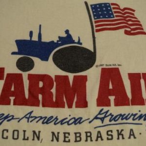 Vintage FARM AID t-shirt Lincoln Nebraska 1987 S