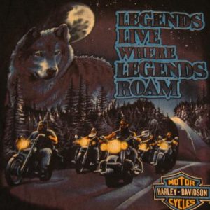 Vintage Where Legends Roam Harley Davidson T-Shirt XL