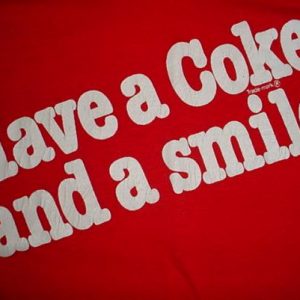 Vintage Have a Coke and a Smile T-Shirt coca cola Run 1981 S