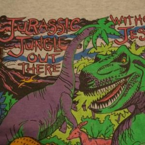 Vintage Jurassic Jungle Jesus Park John 16:33 T-Shirt L