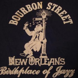 Vintage Bourbon Street New Orleans T-Shirt Jazz L