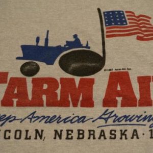 Vintage FARM AID t-shirt Lincoln Nebraska 1987 S