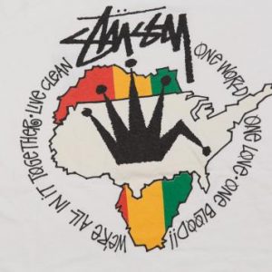 90'S STUSSY RASTA IRIE SKATEBOARD VINTAGE T-SHIRT