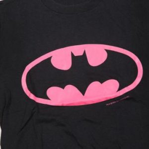 80'S BATMAN PINK LOGO SOFT THIN VINTAGE T-SHIRT