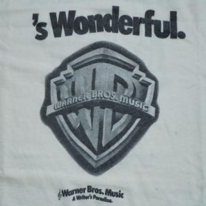 Vintage 1970's 70's Warner Brother Music Print 2SIDED Shirt