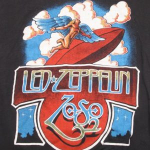 VINTAGE LED ZEPPELIN T-SHIRT 1970s TOUR CONCERT TEE 70S S/M