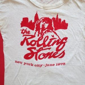 Rolling Stones 1975 Tour T-Shirt NYC Mick Jagger