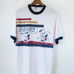 Vintage Snoopy Tshirt Joe Cool 60s Peanuts Ringer - Mens Me