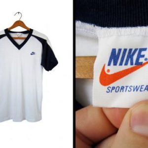 Vintage 80s Nike Raglan Tshirt Orange Tag Deadstock