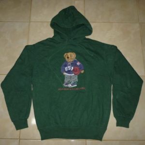 Vintage Polo Bear Basket Ralph Lauren Hoodie Sweatshirt