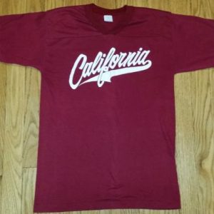 80s California T-Shirt Football Jersey Style V-Neck Fits S-M