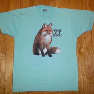 Vintage 80s Smart As People T-Shirt Red Fox Sz L