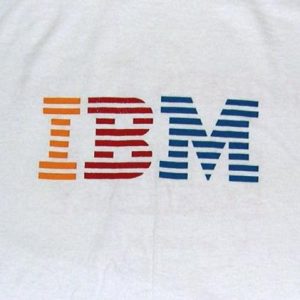 Vintage 90s IBM Rutgers T-Shirt Rainbow Logo Size XL