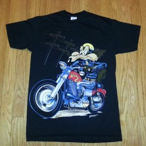 90s Wile E Coyote Biker T-Shirt Looney Tunes Acme Sz M