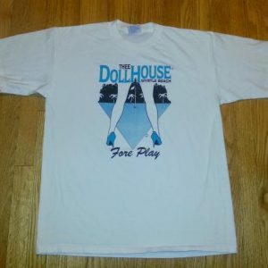 90s THEE DOLLHOUSE FOREPLAY T-Shirt Strip Club Golf XL