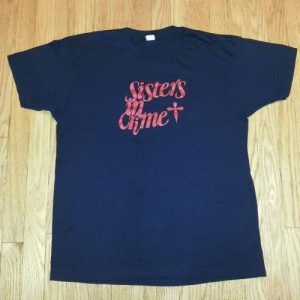 VTG 80s SISTERS IN CRIME T-Shirt Women Mystery Writers Sz L