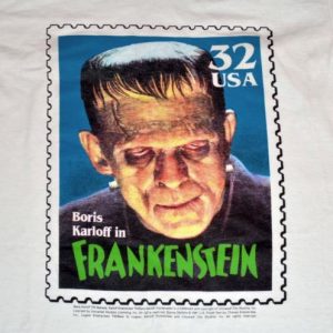 Vintage 90s Frankenstein USPS Postal Stamp T-Shirt - M