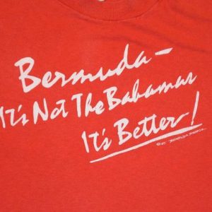 Vintage 80s Bermuda It's Not the Bahamas It's Better Tee - L