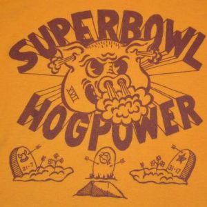 RARE Vintage 80s Super Bowl XVII HOG POWER Redskins T-Shirt