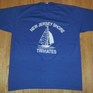 80s New Jersey Shore Triviates T-Shirt Sailboat Sailing Sz L