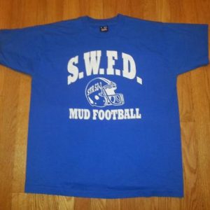 VTG 90s SWFD Mud Football T-Shirt Helmet #11 Sz XL