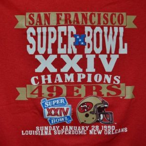 VTG 90s NFL San Francisco 49ers Super Bowl XXIV T-Shirt Sz L