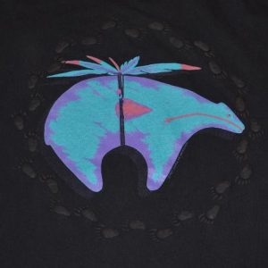 Vintage 80s Native American Bear Paws T-Shirt - S, M