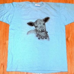 80s 90s Lamb T-Shirt Valerie Edwards Deadstock NOS Sz XL