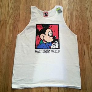 80s 90s Mickey Mouse Tank Top T-Shirt Disney Racerback Sz L