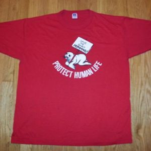 80s Anti-Abortion T-Shirt Controversial Baby Seal Clubbing