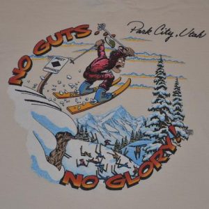 Vintage 80s Park City Utah Ski Skiing T-Shirt - L