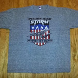 90s 1991 Desert Storm T-Shirt F-15 Eagle Plane TRI-BLEND XXL