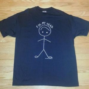 VTG 90s FIX MY HEAD T-Shirt Smiley Face Stick Figure Size XL