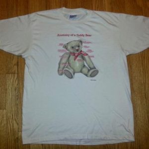 1982 Anatomy of a Teddy Bear T-Shirt Bialosky SOFT THIN Sz L