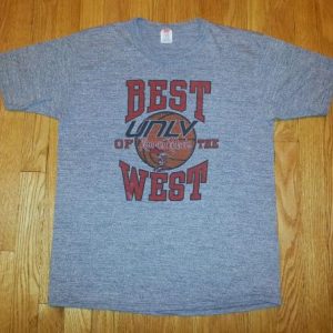 Vintage 80s UNLV T-Shirt Tri-Blend Rayon Las Vegas Russell L