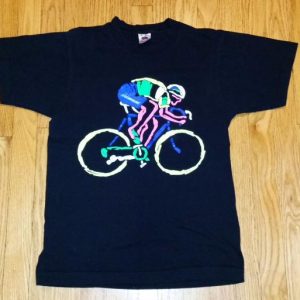 Vintage Cycling T-Shirt 80s 90s Gordini Neon Bike Fits S/M