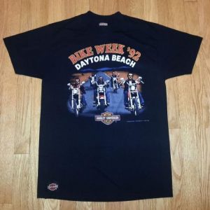 90s Harley Davidson Bike T-Shirt 3D EMBLEM 1992 Bike Week L