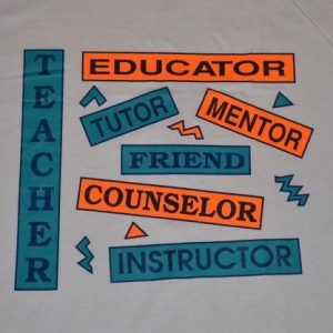 Vintage 80s 90s Teacher Educator Neon T-Shirt - L