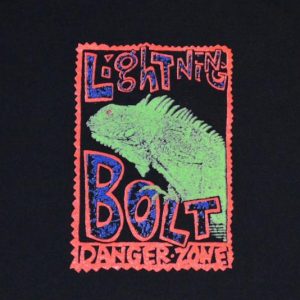 VTG 90s T-Shirt Lightning Bolt Danger Zone Lizard Iguana XL