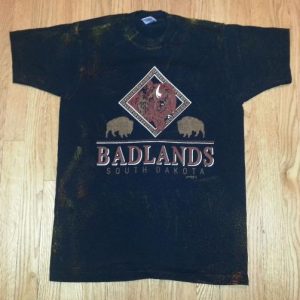 1993 Badlands South Dakota T-Shirt 90s Buffalo Mottled M/L