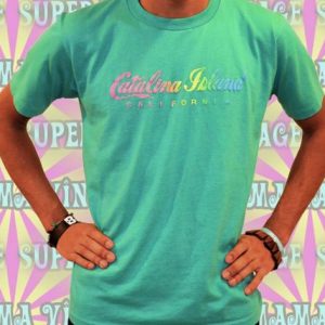 Vintage 80s 90s Tshirt Catalina Island California Neon - L