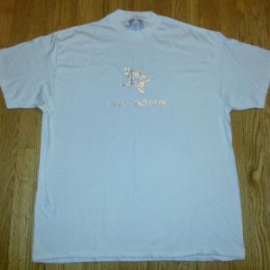 80s 90s St. John Marie Gray T-Shirt White Silver Logo XXL