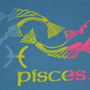 Vintage 70s 80s Neon Pisces T-Shirt Zodiac Fits XS to S