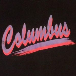 Vintage 90s Neon Columbus T-shirt, Paradies Shop, Ebert-L