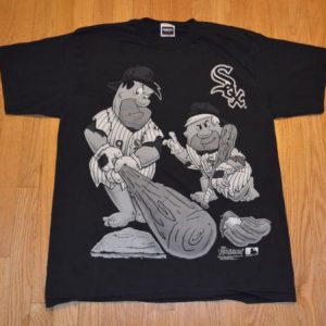 VTG 90s FLINTSTONES T-Shirt Chicago White Sox Baseball Sz XL