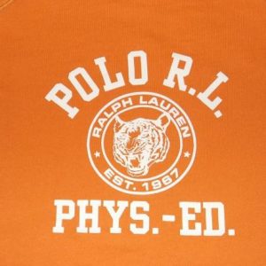 VTG 90s POLO RALPH LAUREN S/S Sweatshirt Phys Ed Tiger Head