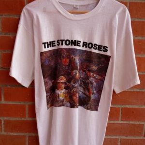 VINTAGE 1980s THE STONE ROSES SILVERTONE PROMO T-SHIRT