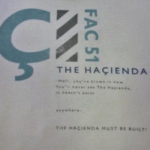 VINTAGE 80S HACIENDA FACTORY RECORDS T-SHIRT