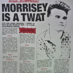 VINTAGE 1988 MORRISSEY IS A TWAT T-SHIRT